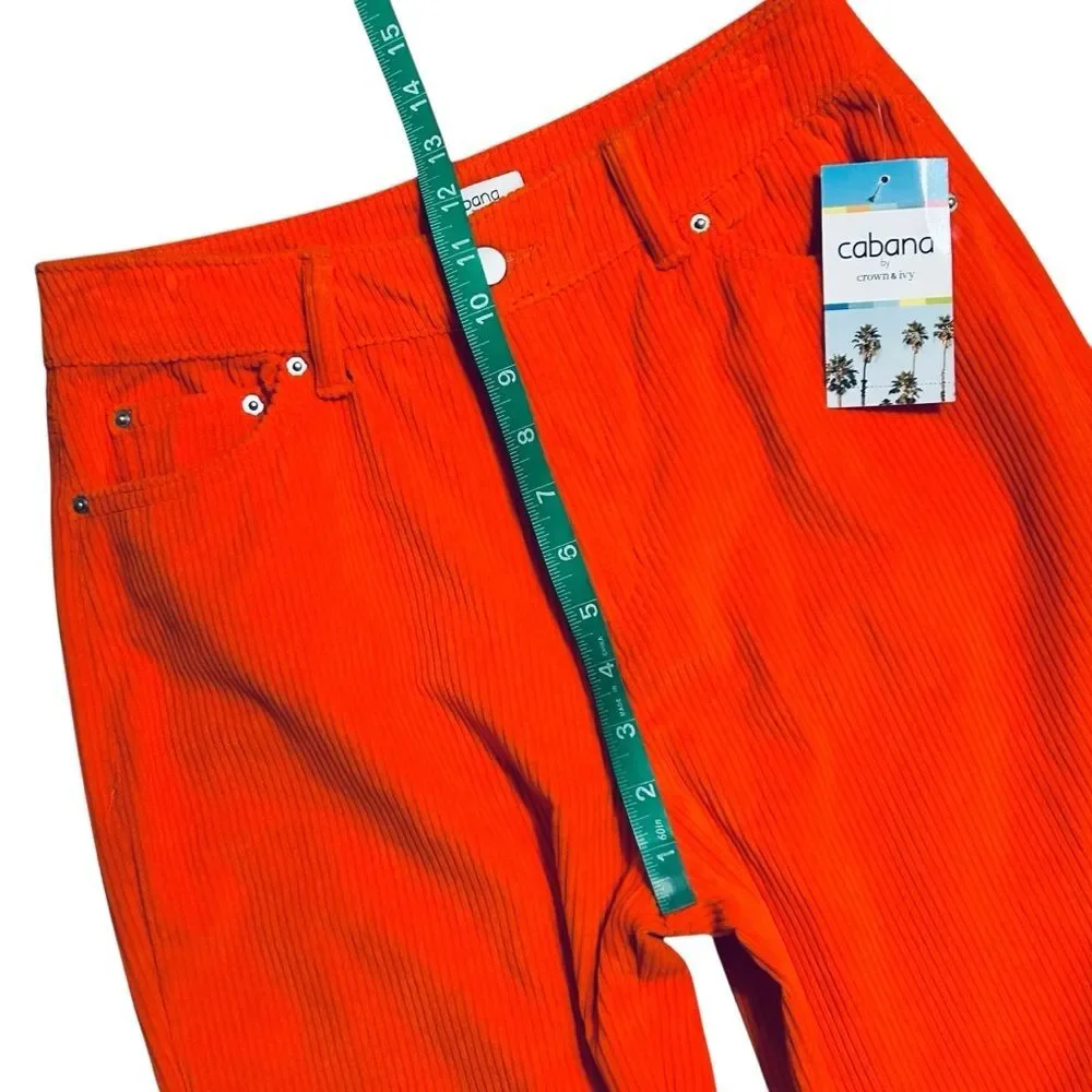 CABANA CROWN & IVY NWT Straight Leg Corduroy Pants *Red Spade 4
